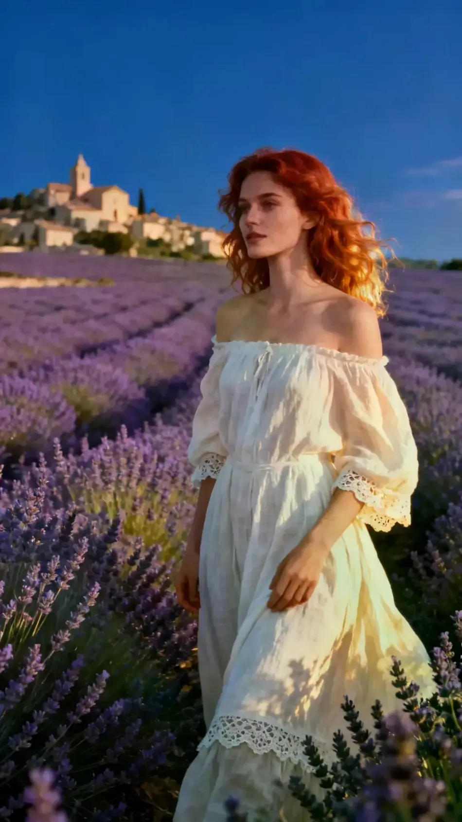 Scena dei campi di lavanda
