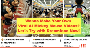 How to Make Million-viewed AI Mickey Mouse Videos with Dreamface?