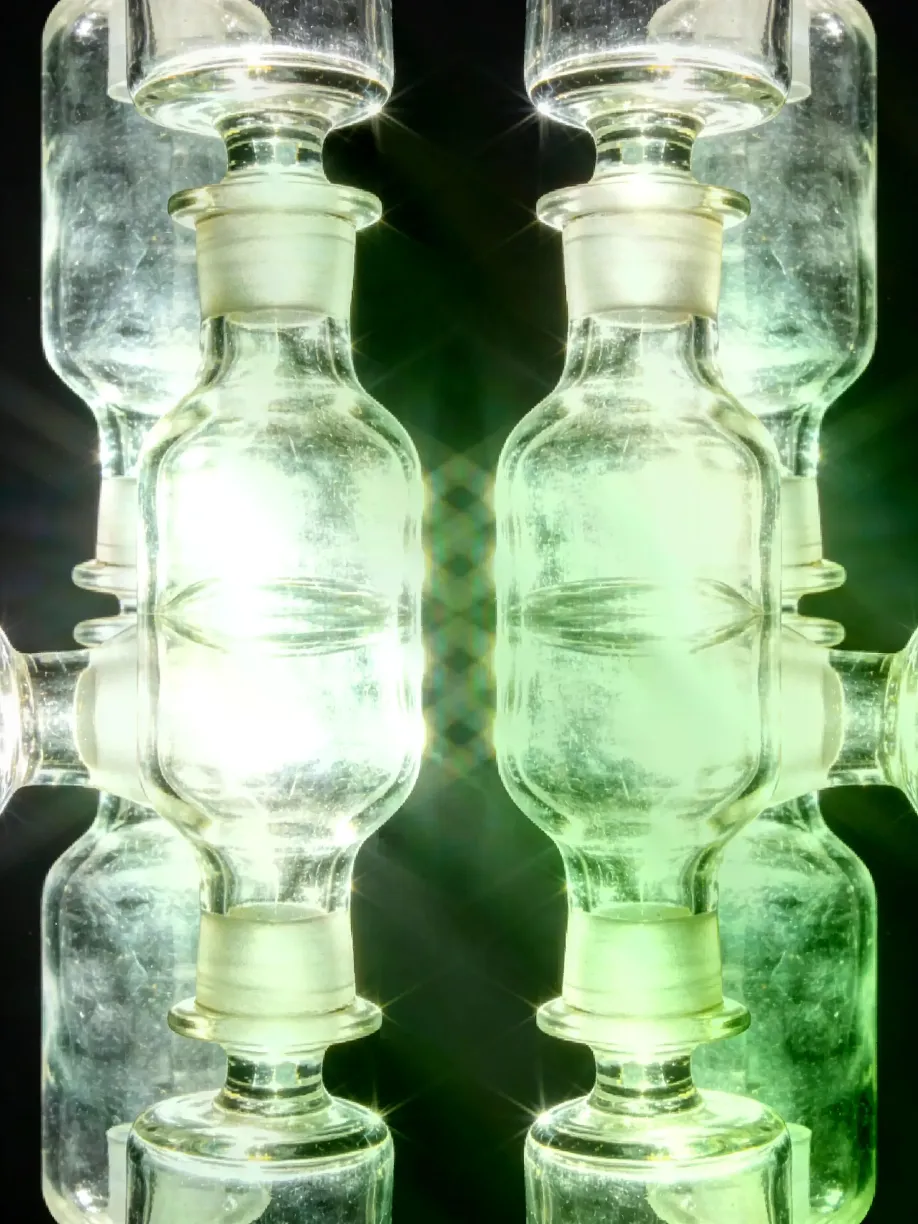 Glasflaskans anordning