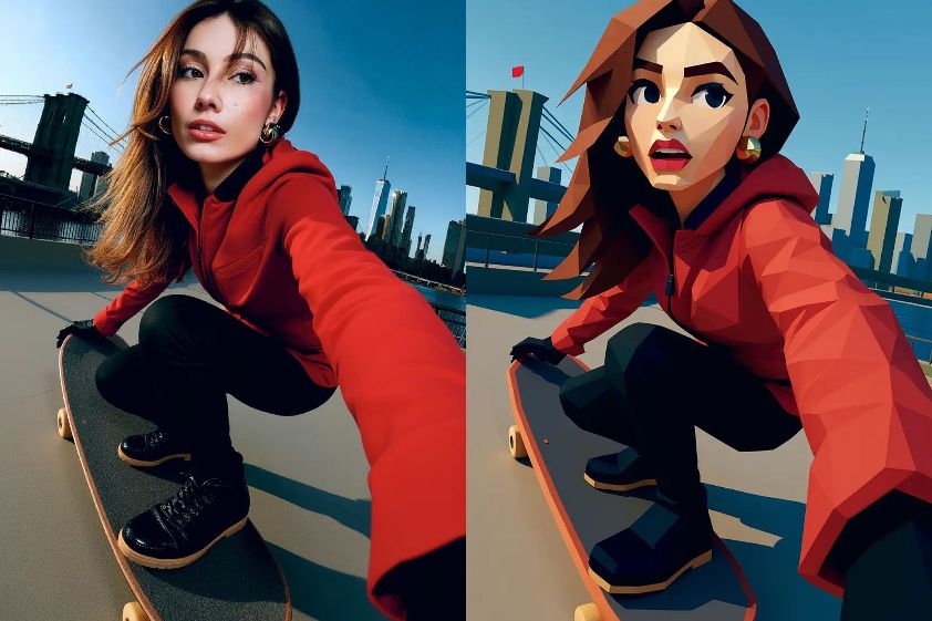 Flux Kontext Prompts for Low Poly Style