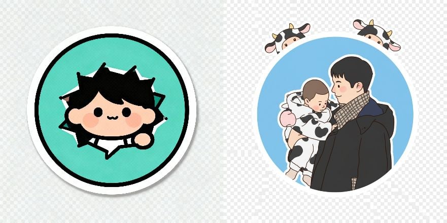 SeeDream Flat Sticker Design: Chibi-Style Minimalist Illustration