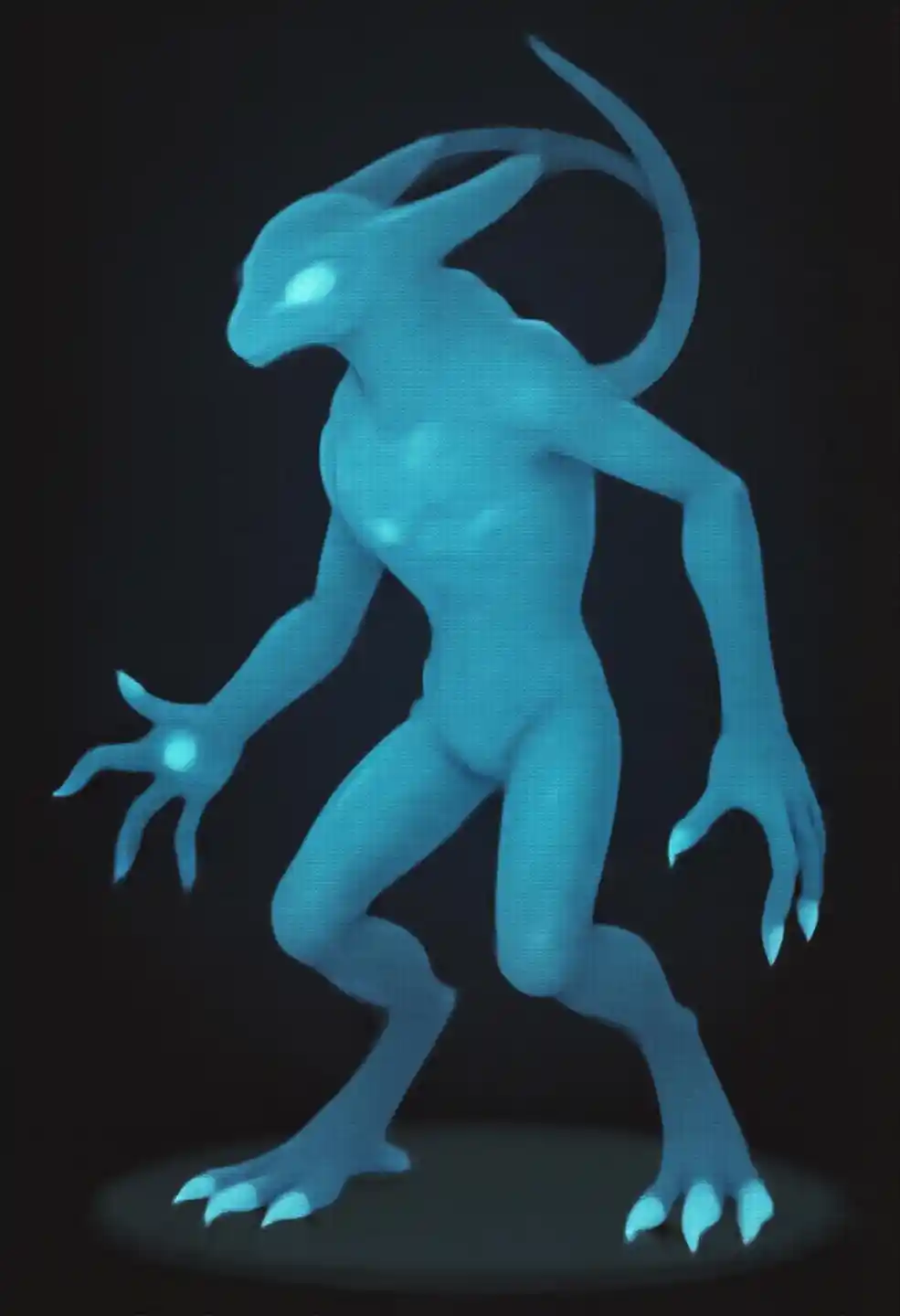 Mnyama-Mwitu wa Hologramu ya Bluu