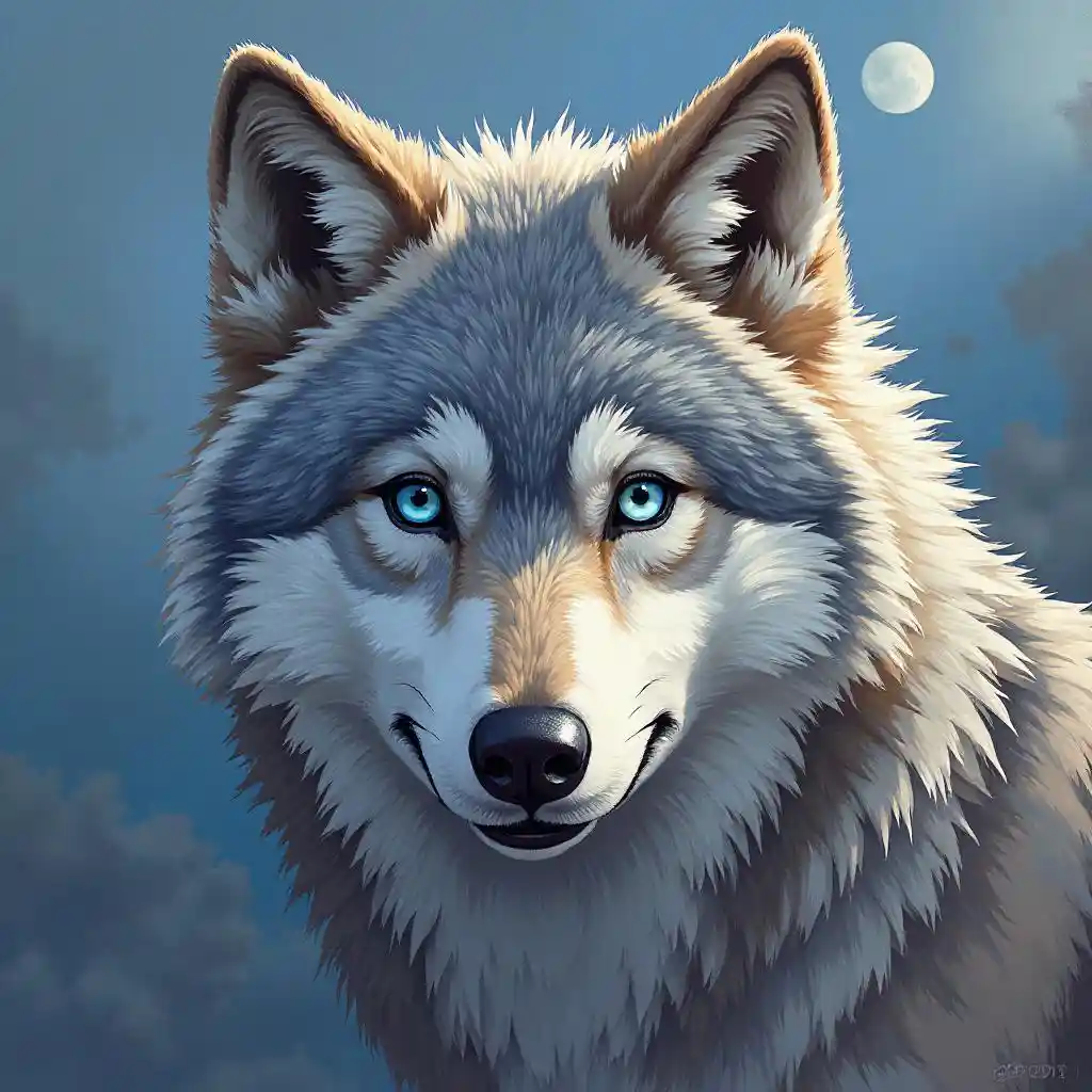 Mbwa-Mwitu Mwenye Macho ya Bluu