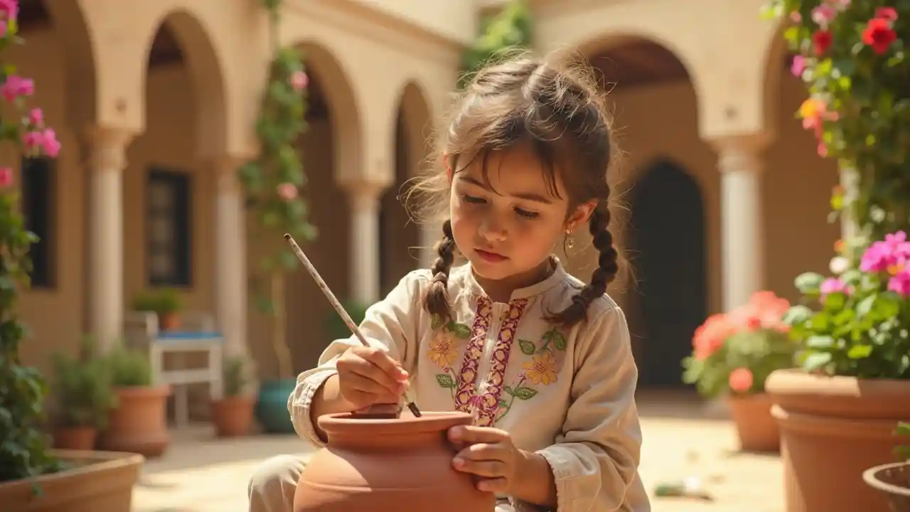 ਸੂਰਜ ਨਾਲ ਭਰੇ ਵਿਹੜੇ ਦੀ ਪੇਂਟਿੰਗ