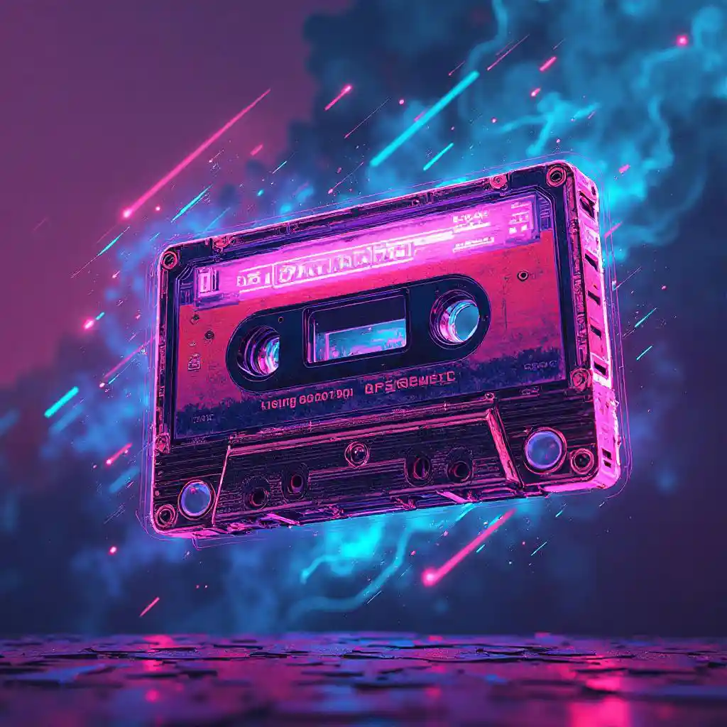 Neon Cassette Art