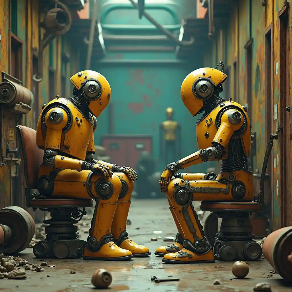 Escena de robot de ciencia ficción