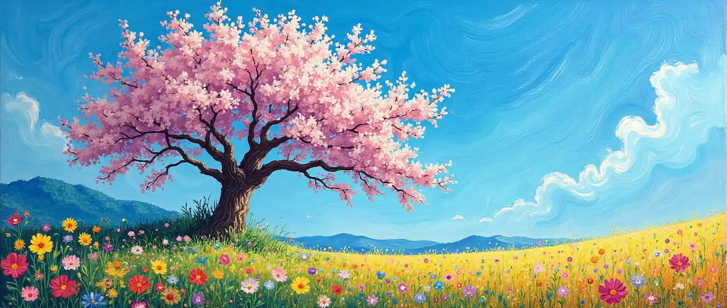 Blossoming Tree Scene