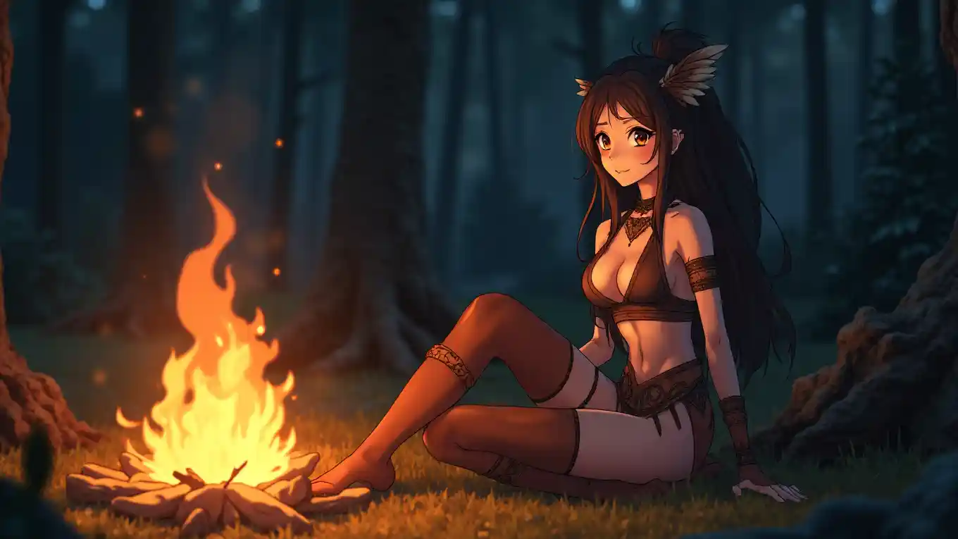 Anime Campfire Girl