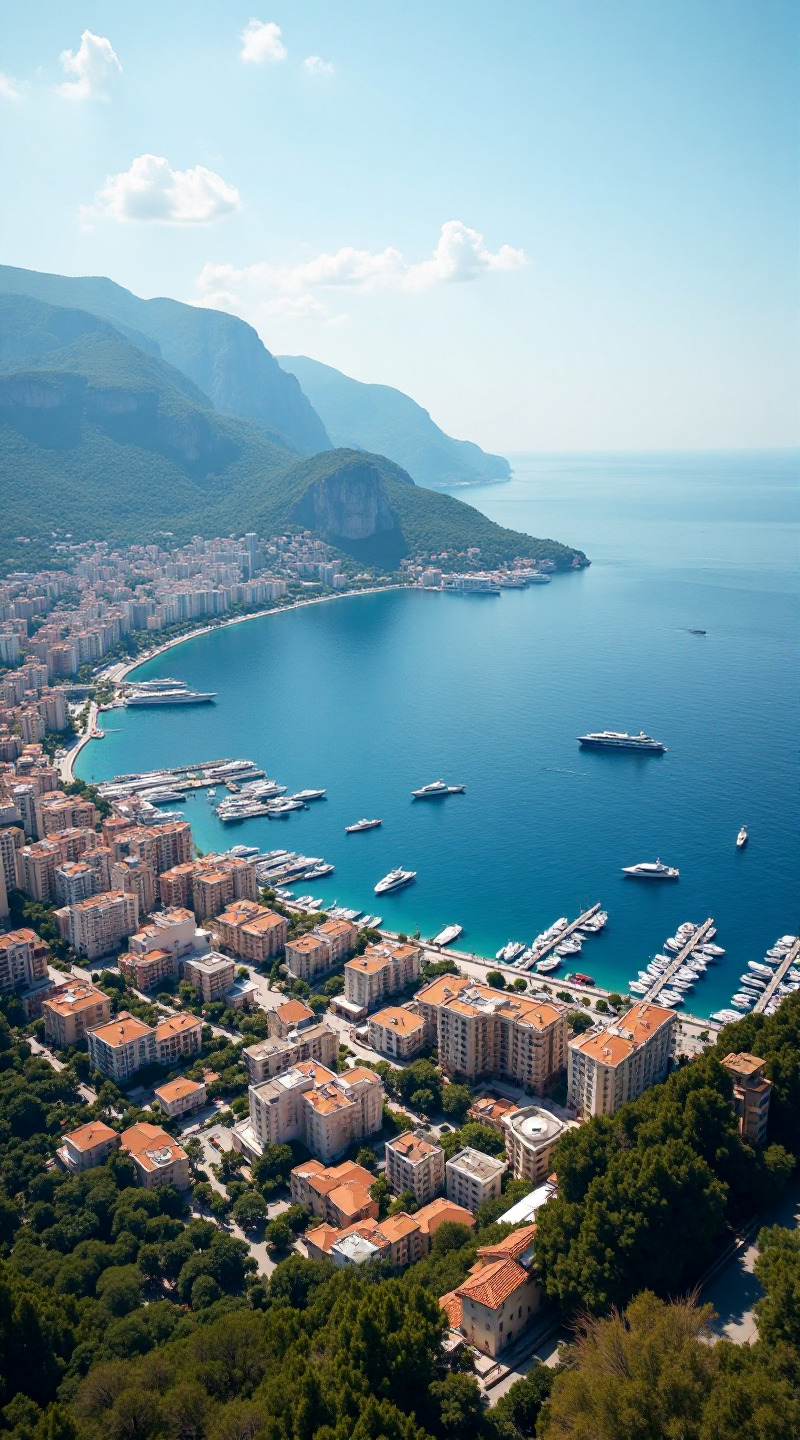 Monakos stadsbild från berget