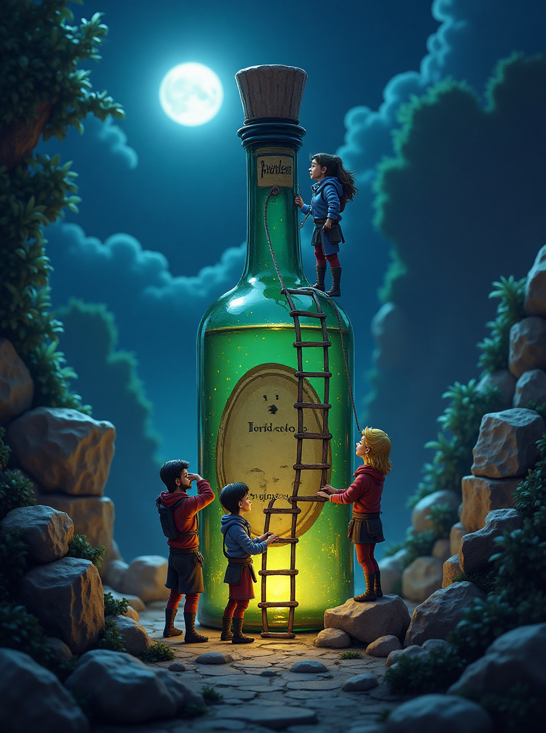 Miniatyr Fantasy Night Klatre Potion Flaske