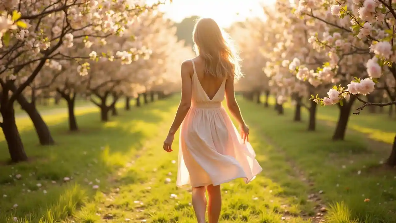 Bustani ya Matunda Inayochanua Uzuri Usio na Hisia