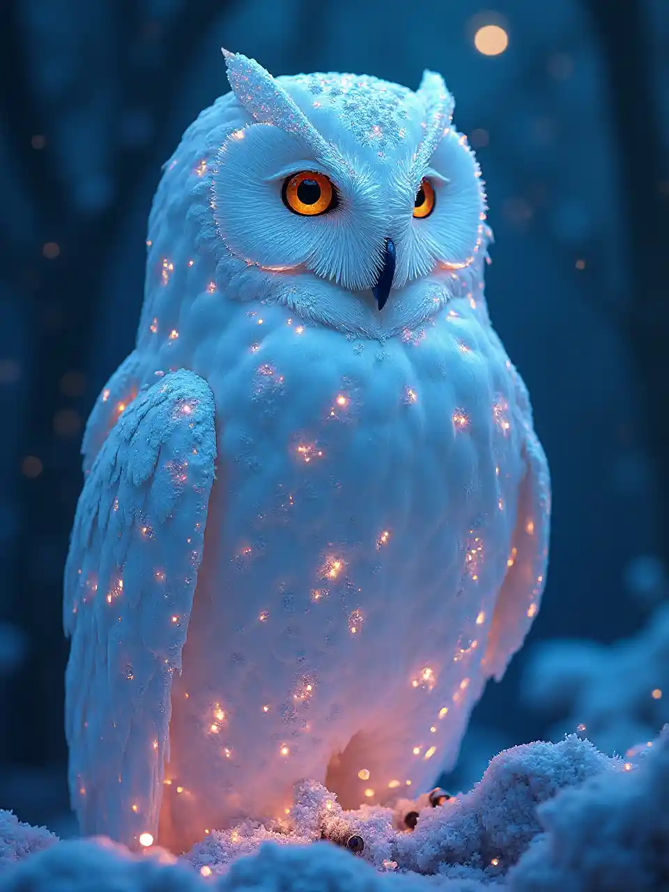Majestic Glass Snow Owl