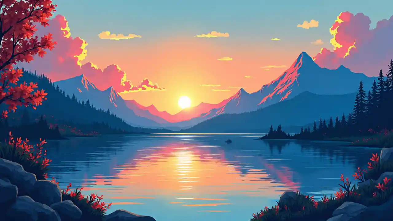 Sanaa ya Kuzama kwa Jua ya Mlima