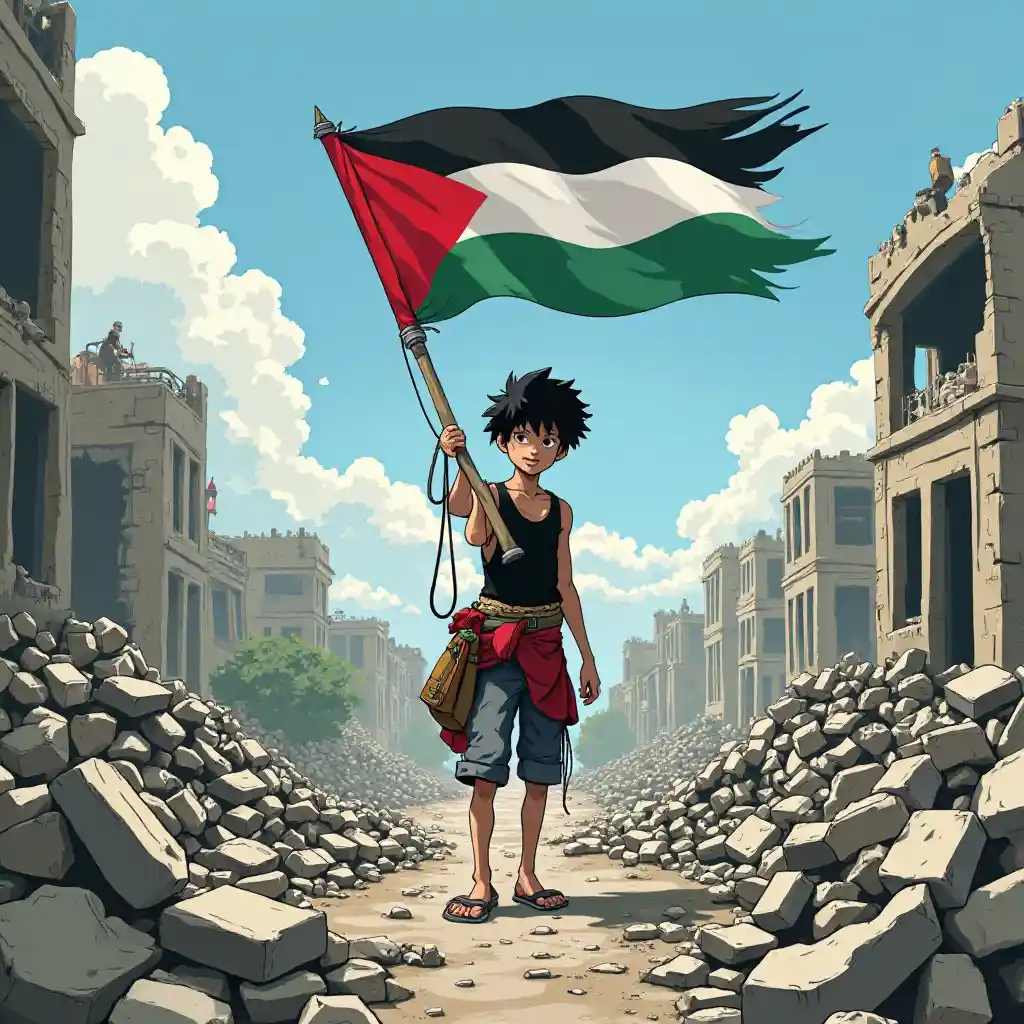 Luffy Palestine Flag Gaza