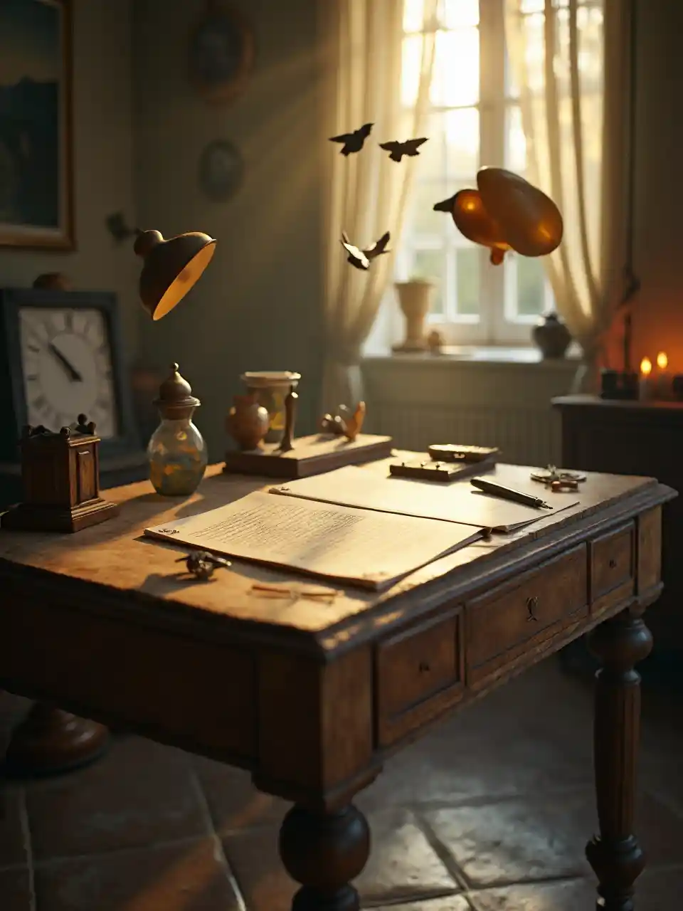 Ethereal Floating Desk World (Ulimwengu wa Dawati Linaloelea)