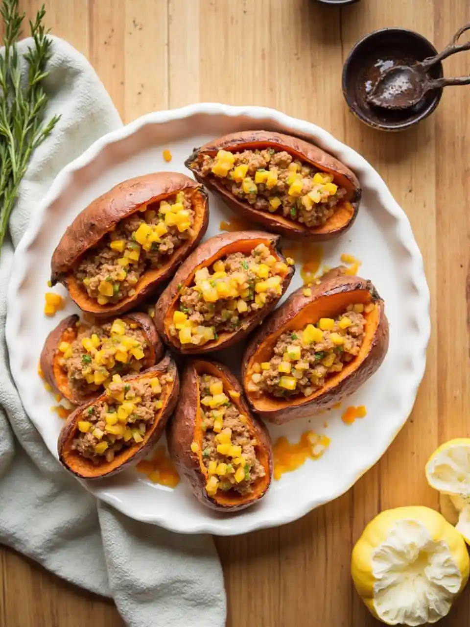 Słodkie ziemniaki z wołowiny