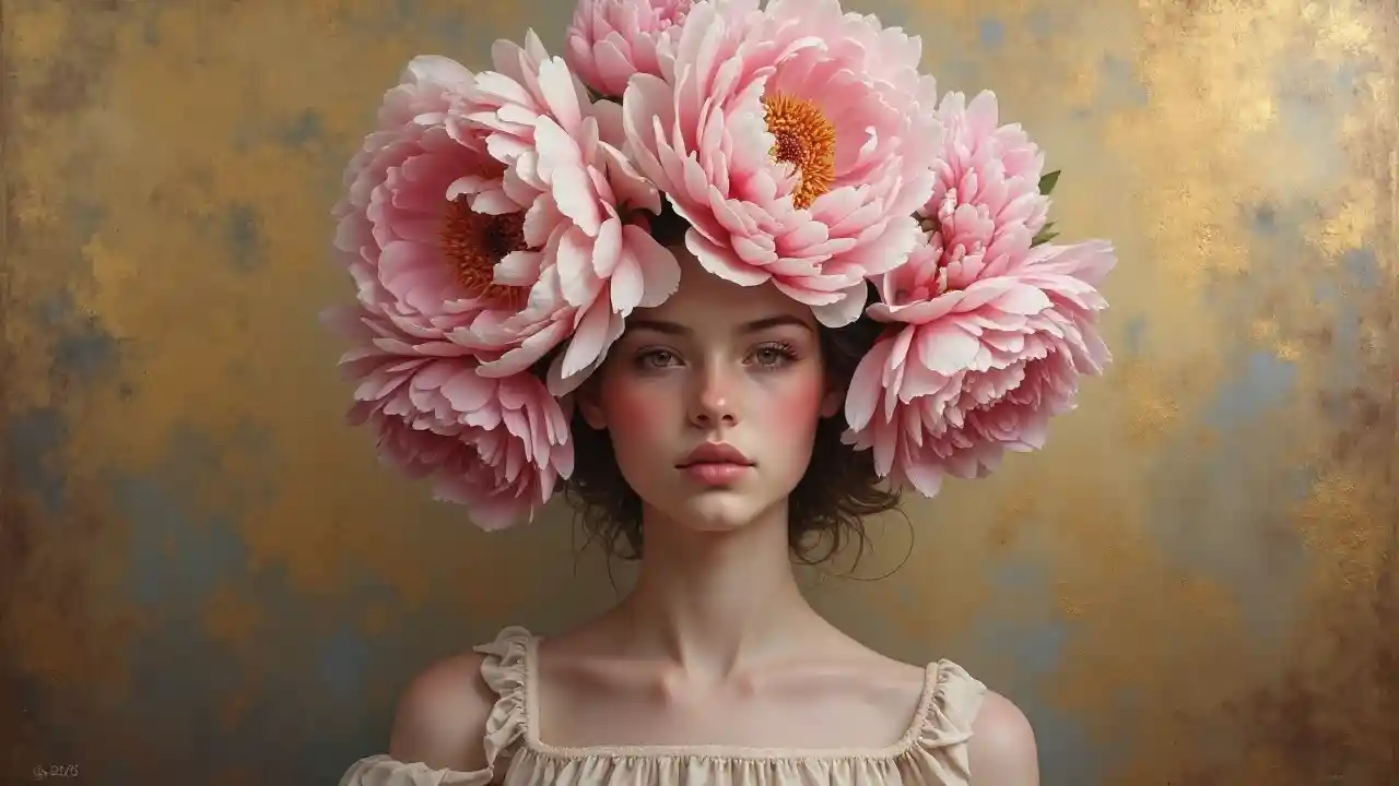 Peonies Baroque Painting