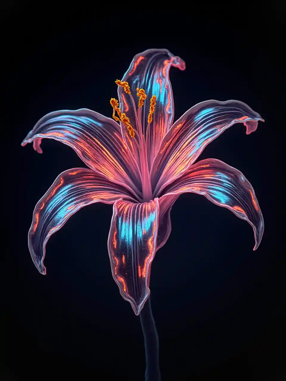 زنبق نيون ثلاثي الأبعاد