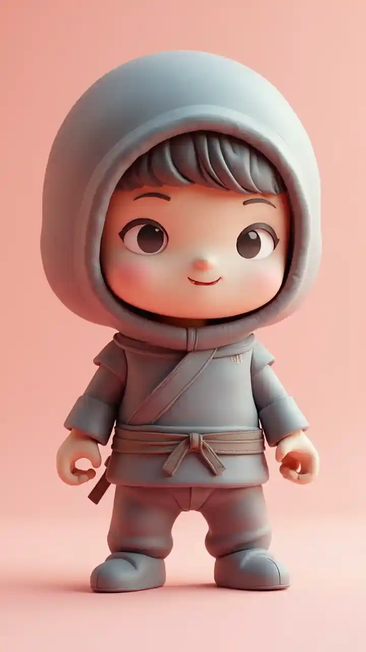 かわいい忍者のおもちゃのレンダリング