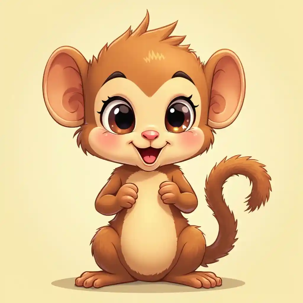 Fluffy Squirrel Monkey Cartoon