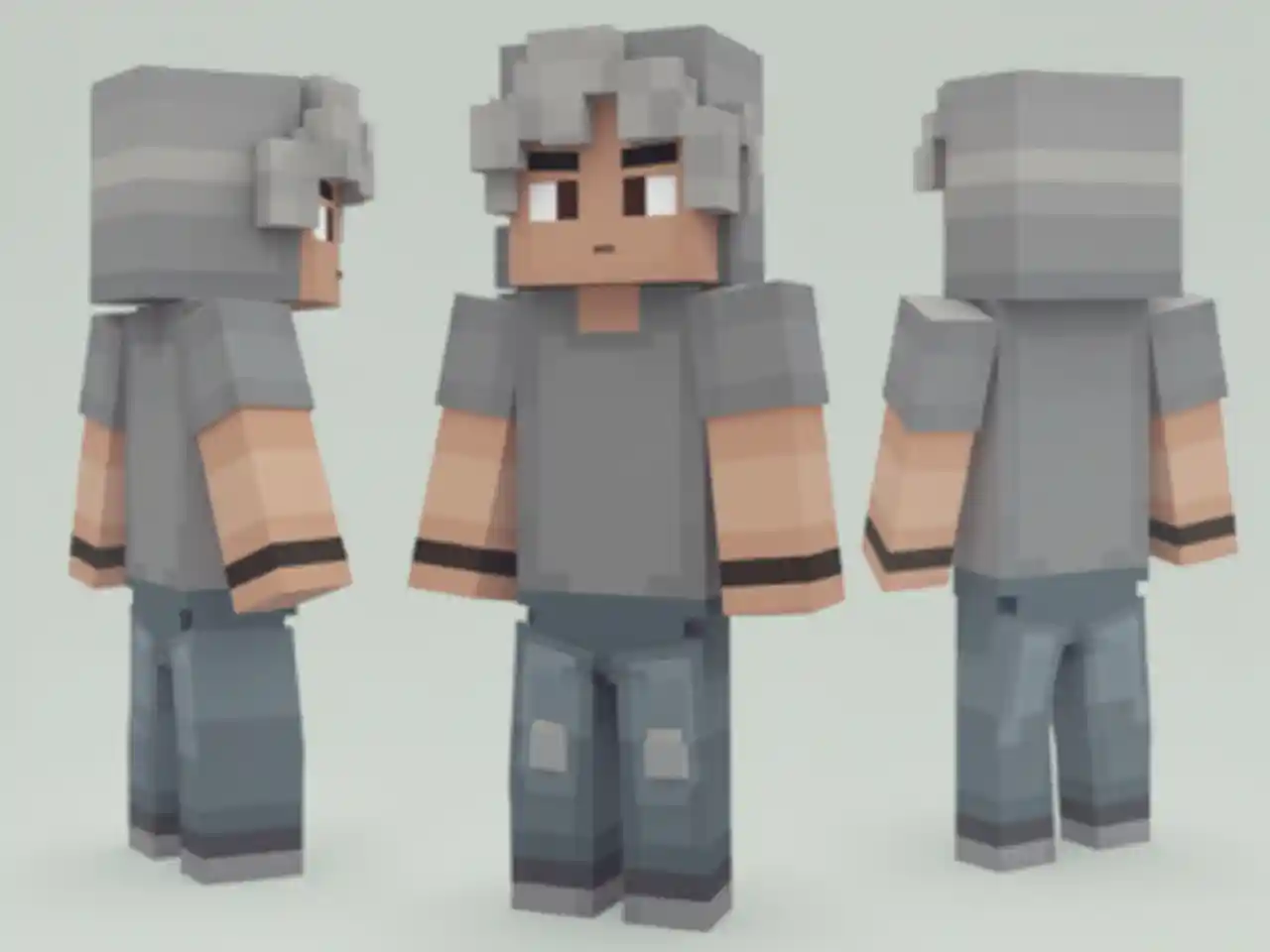 Cabello gris Niño Minecraft Skin