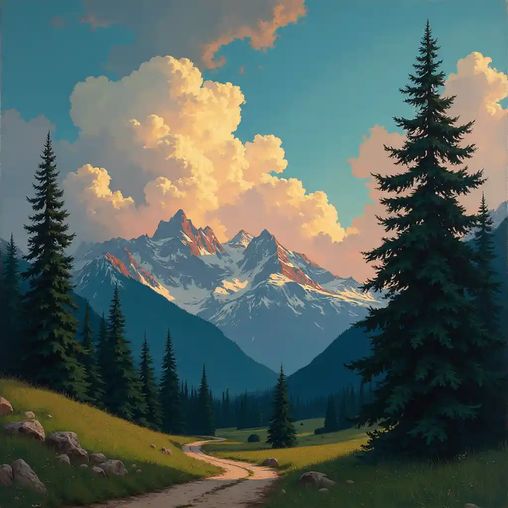 Gewitterwolkenpfad am Abendhimmel