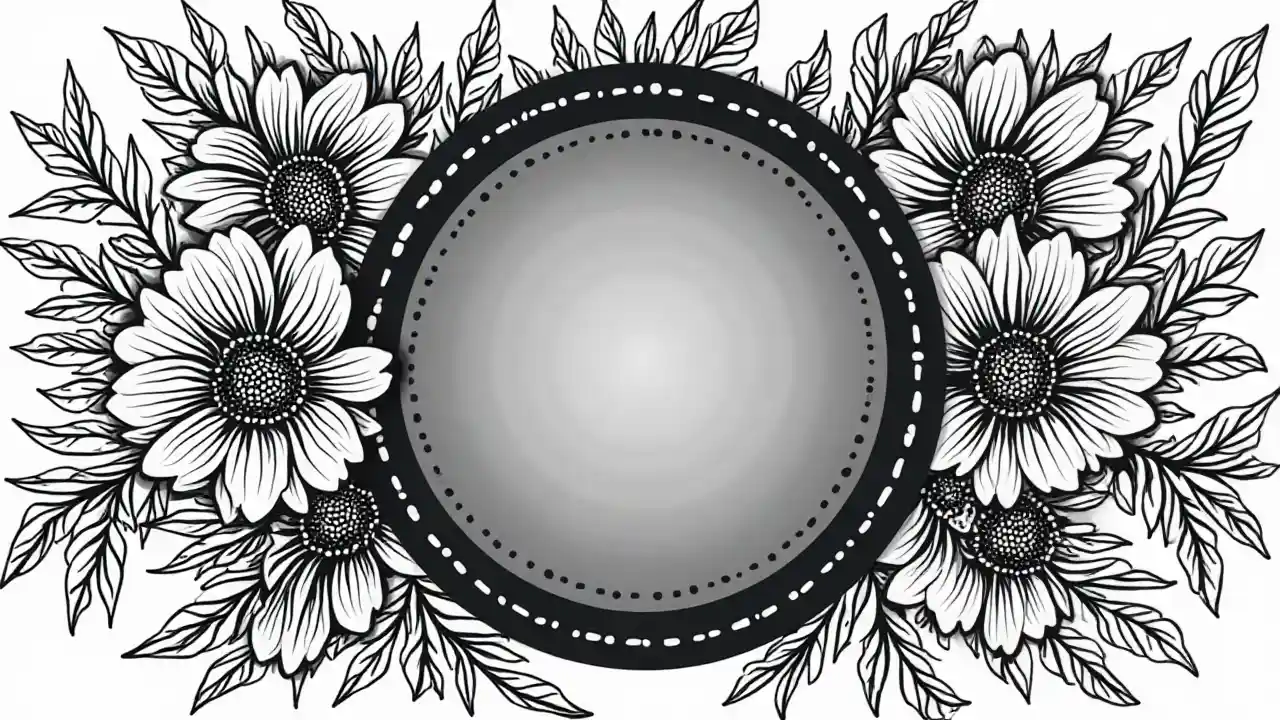 Lingkaran Vektor Perbatasan Bunga