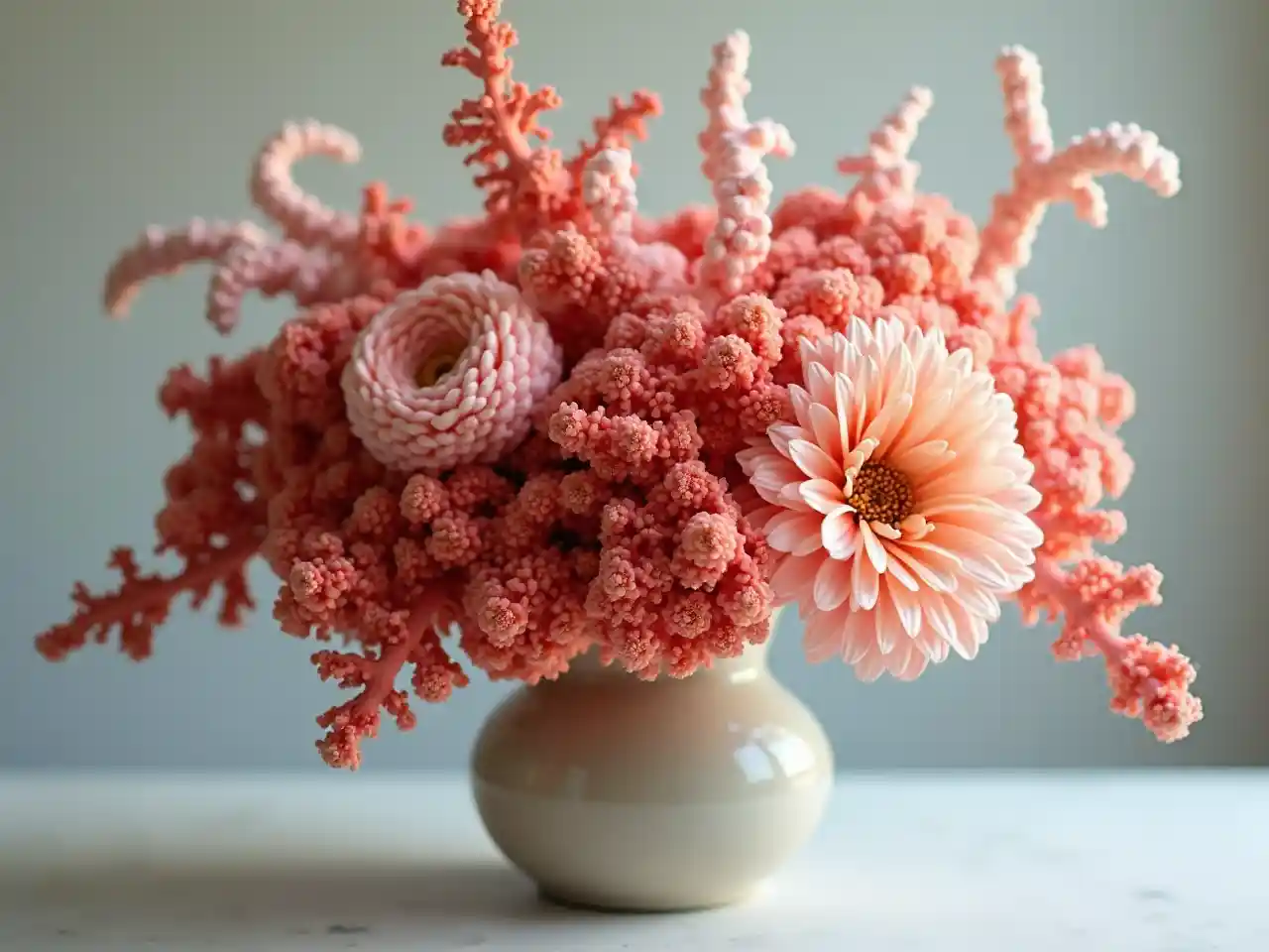 Maonyesho ya Vase ya Bouquet ya Matumbawe