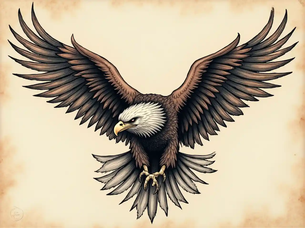 طراحی خالکوبی عقاب