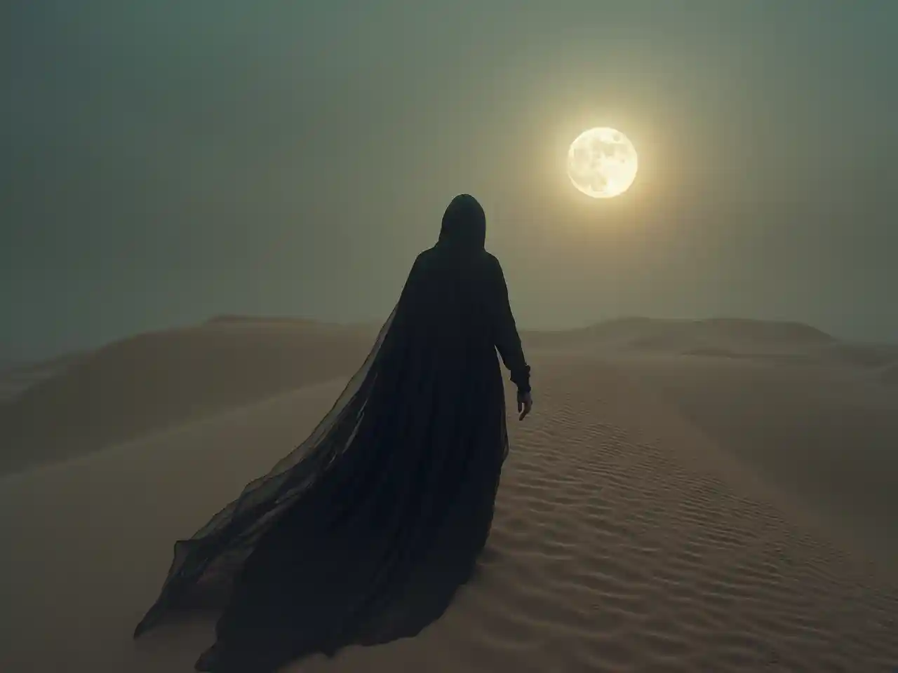 Mchoro wa Duni Scape Moonlight