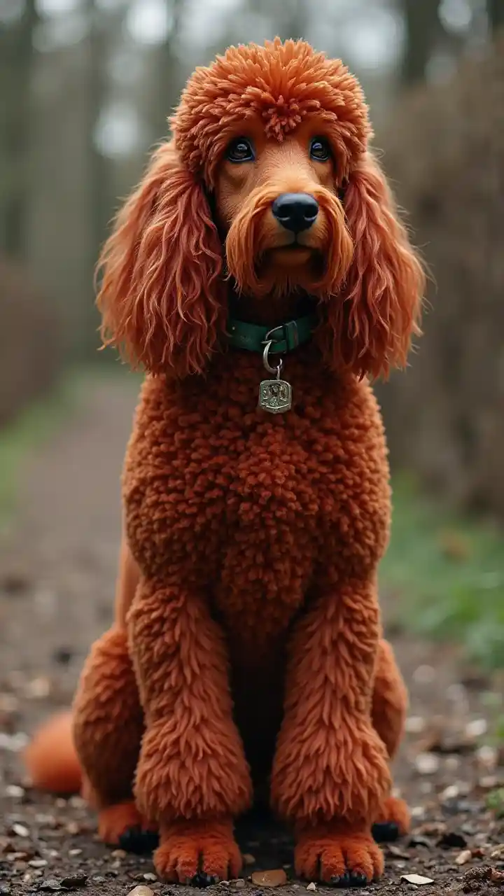 Poodle Mwekundu Aliye Kiongozi