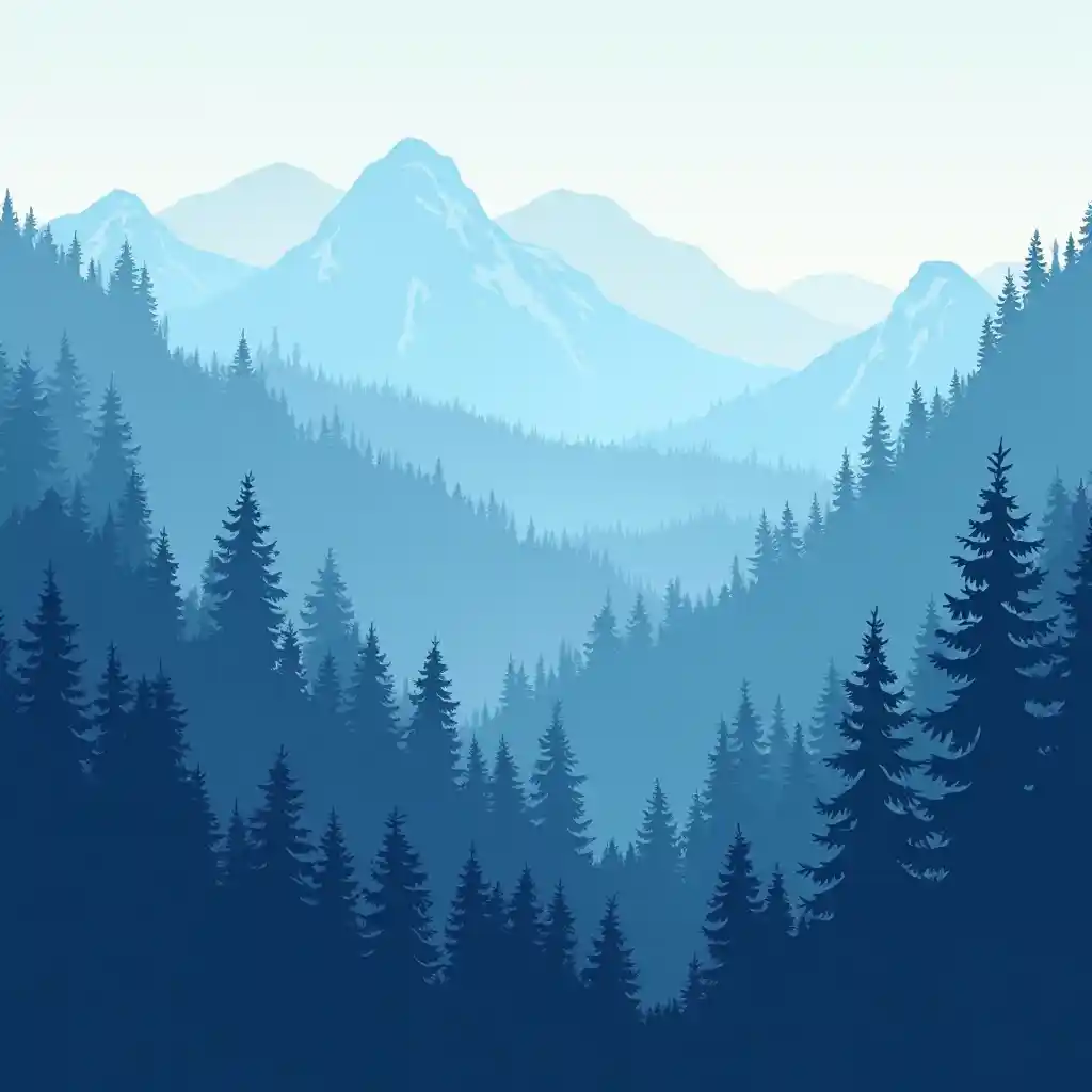 Blue Mountain Forest Scene