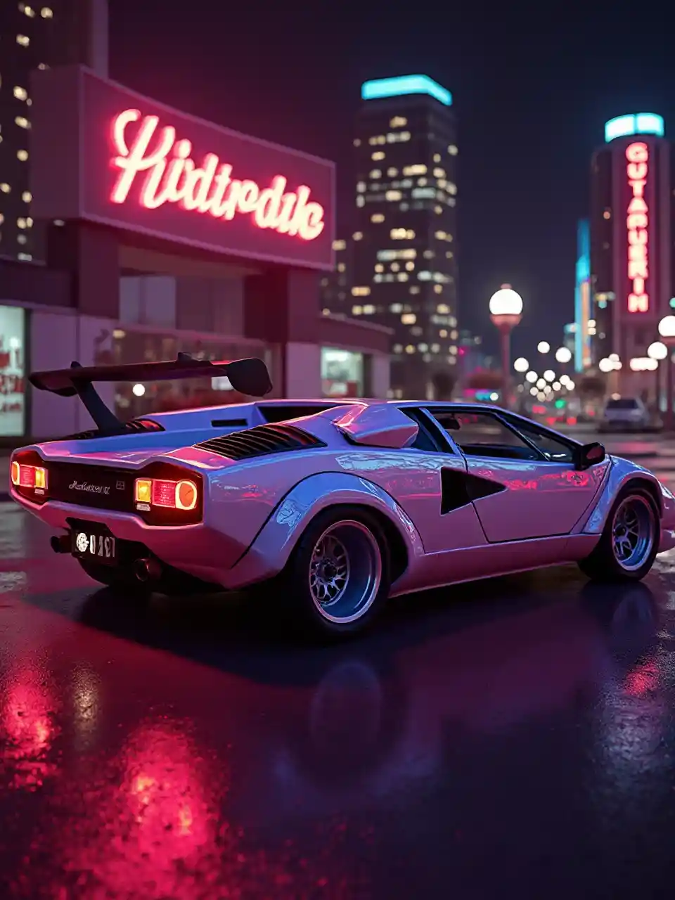 Lamborghini Countach Neon Wide