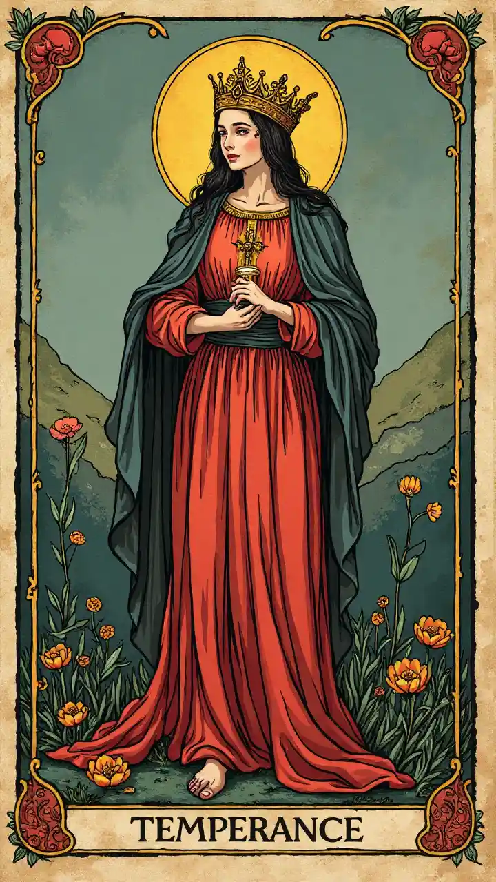 Temperance Tarot Medieval Style