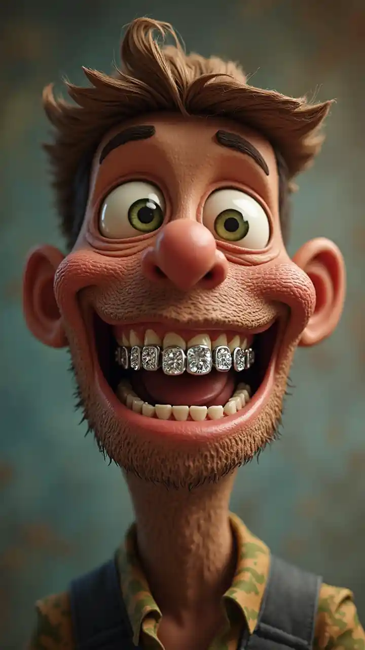 वुडी डायमंड ग्रिल दांत