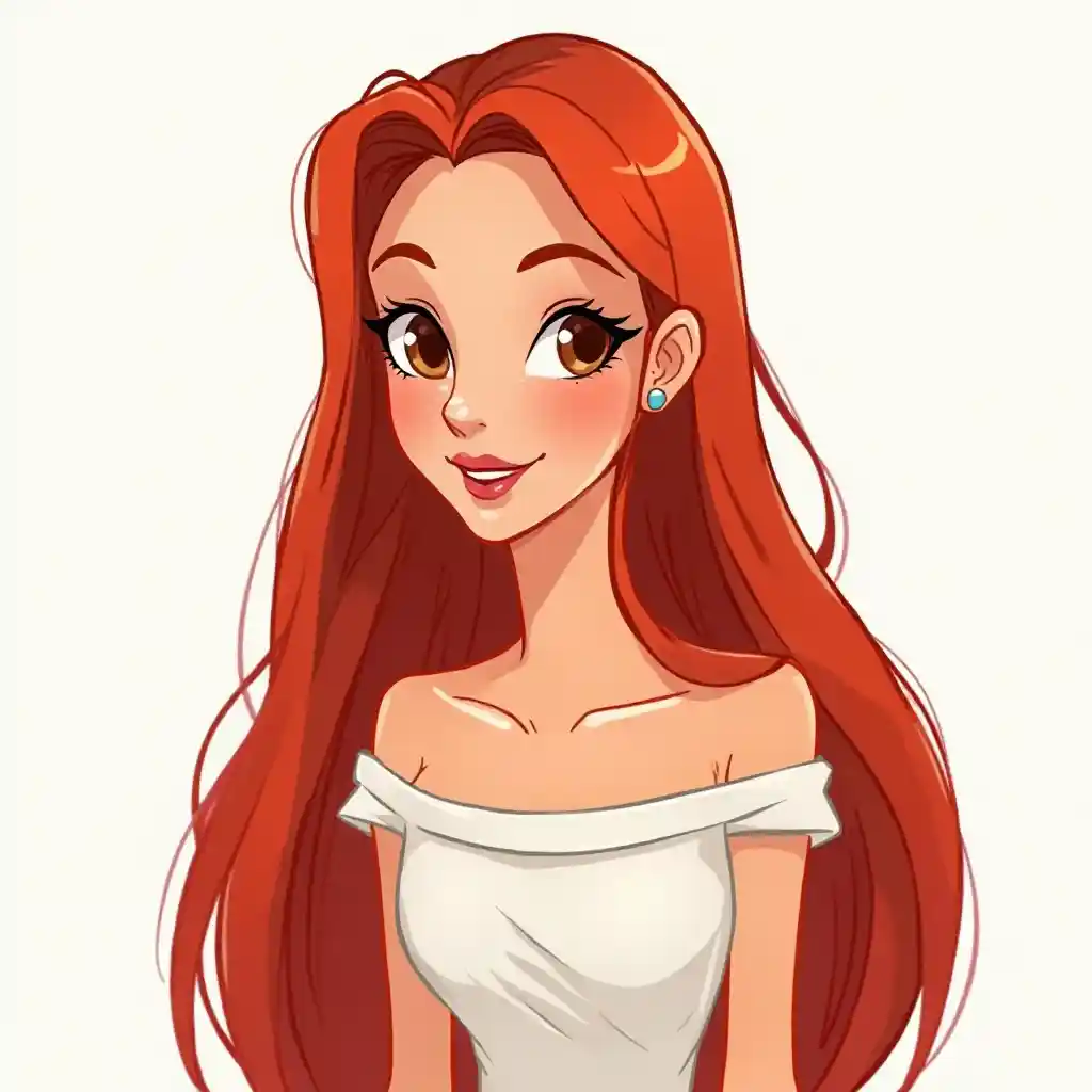 Cartone animato di capelli rossi