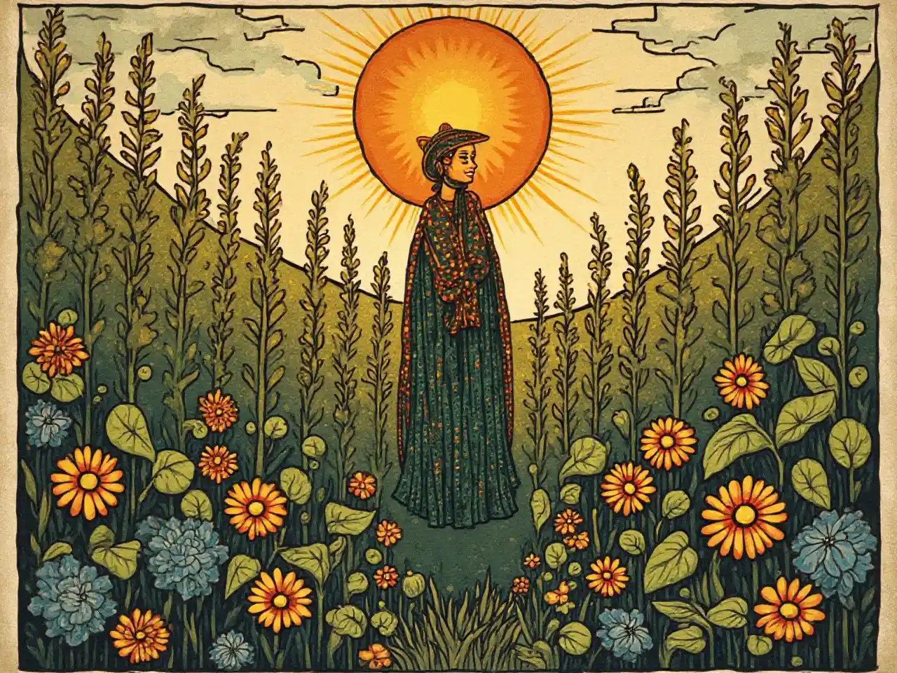 Folk Sun Kudzu Tarot