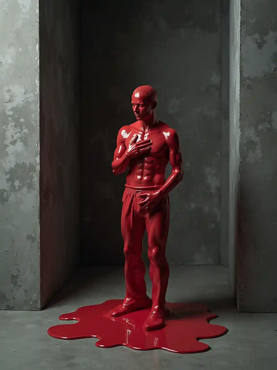 Karanlık Müthiş Erimiş Heykel