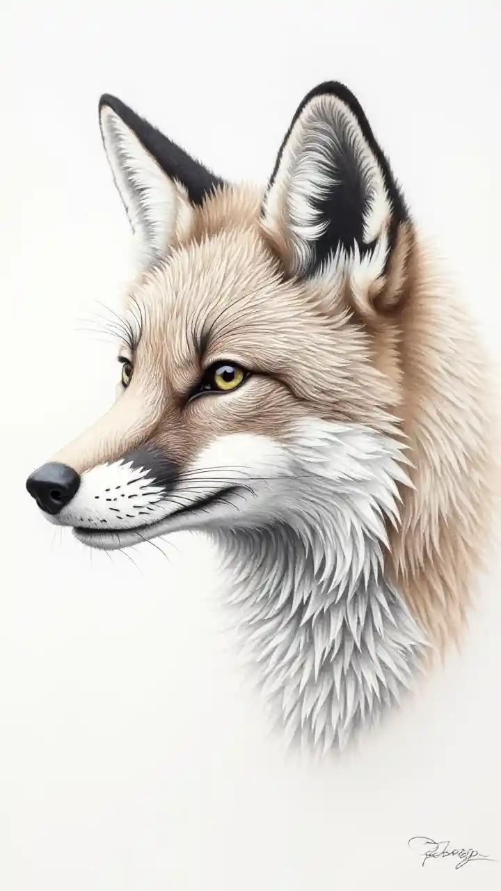 Fox Side Pencil Sketch