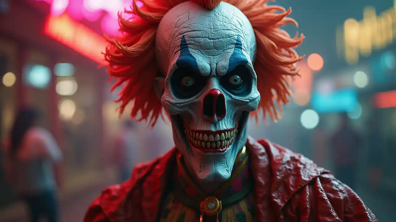 কপালে ক্লাউন হাইপার-রিয়েলিস্টিক আর্ট