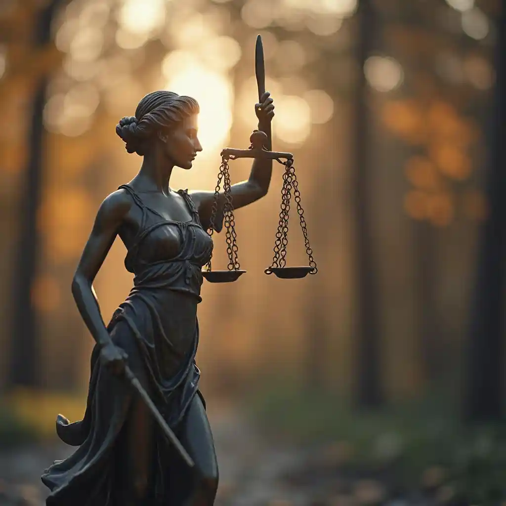 Justice statue Bokeh