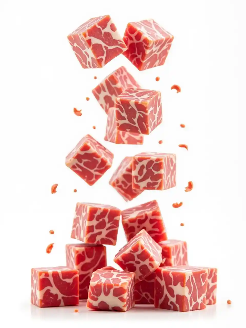 Cubi di manzo in caduta