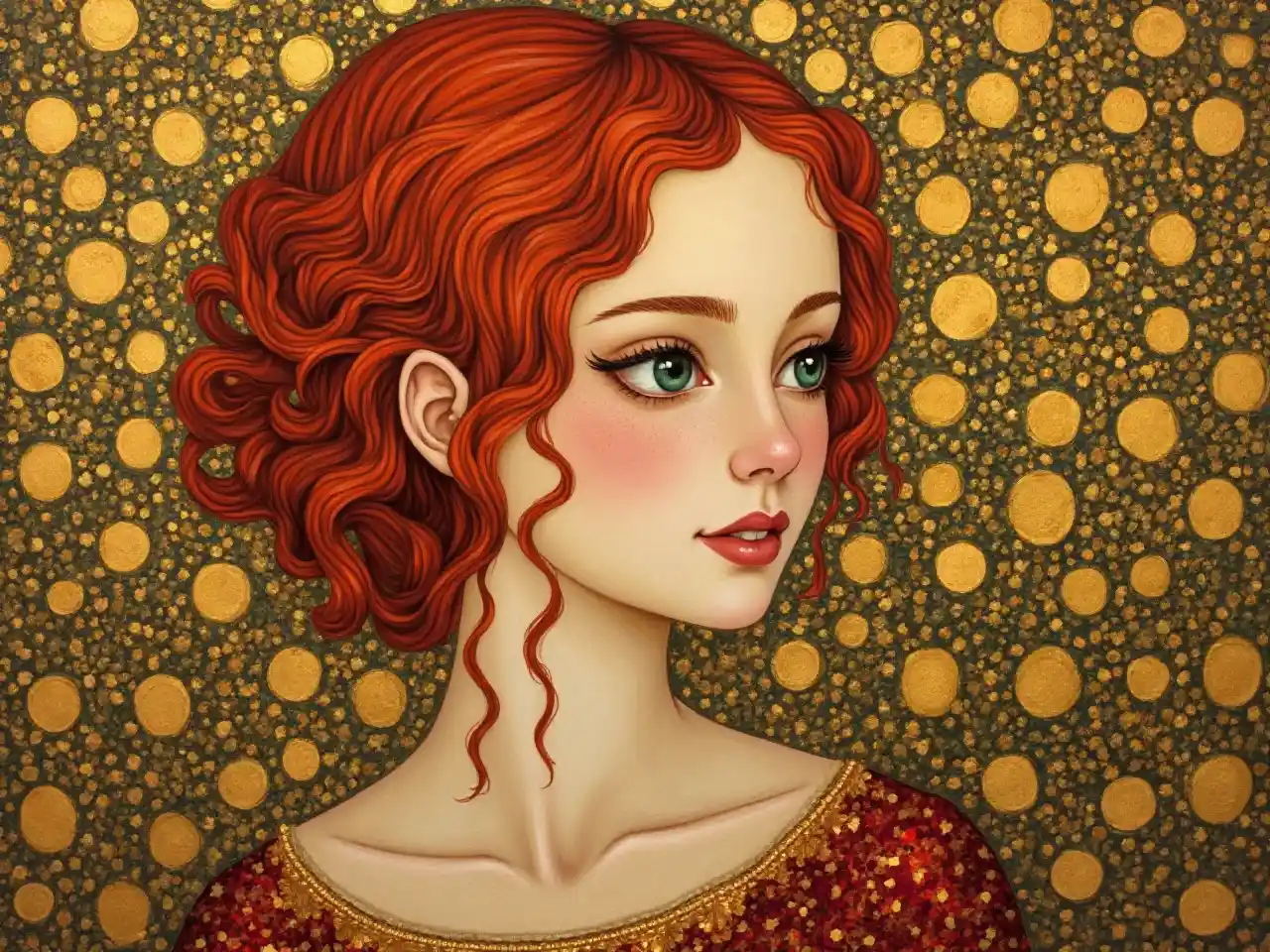 Porträt im Stil von Klimt