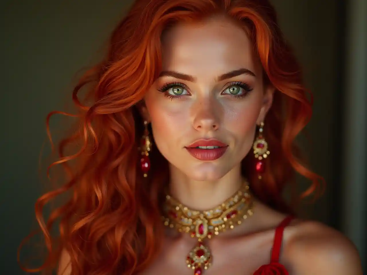 Элегантное красное платье