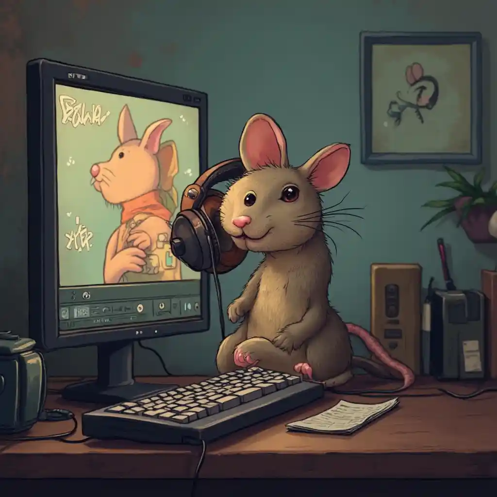 Lofi Musik mit der Maus hören Computer