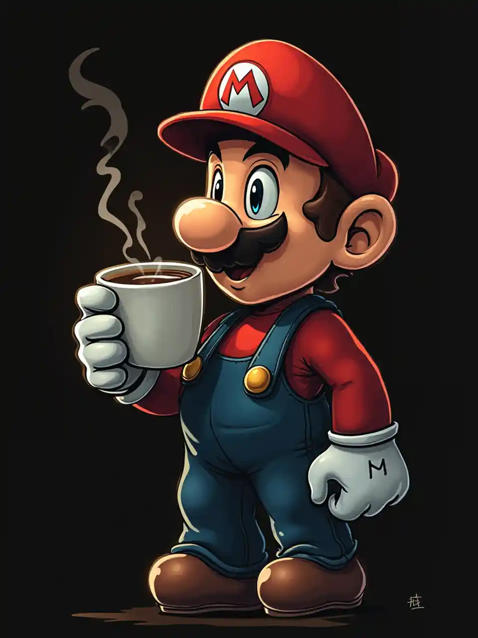 Mario Coffee Illustration