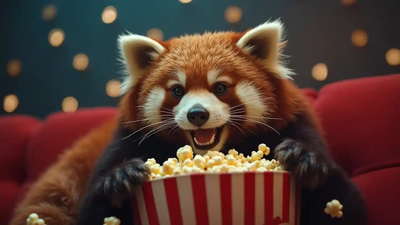 Il panda rosso spuntando