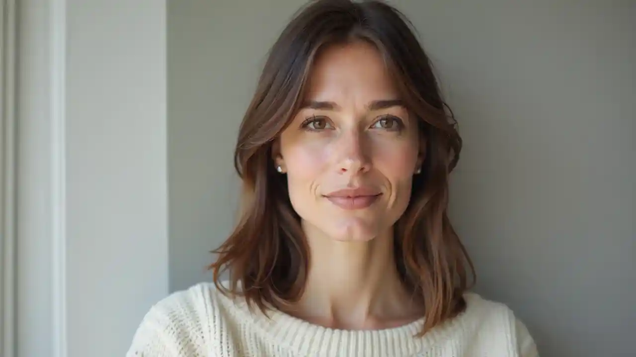 Mwanamke Nyeupe Sweater Close-up