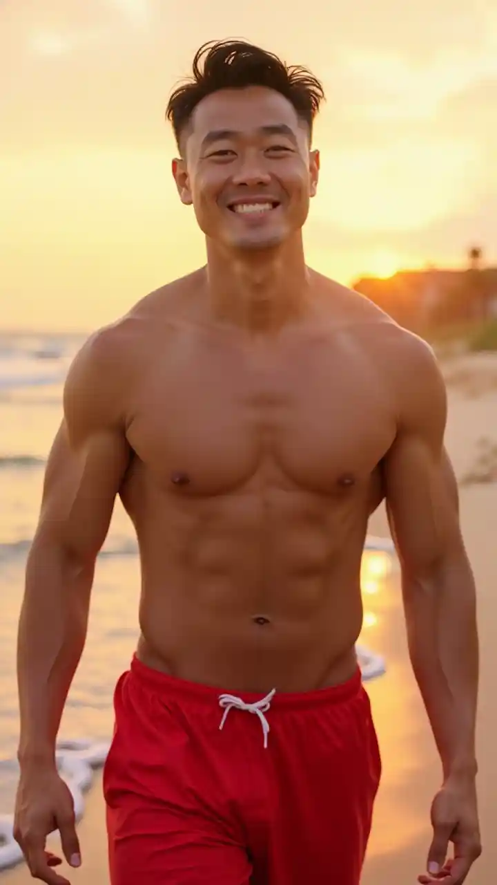 Portrait d'un homme chinois Sunset Beach