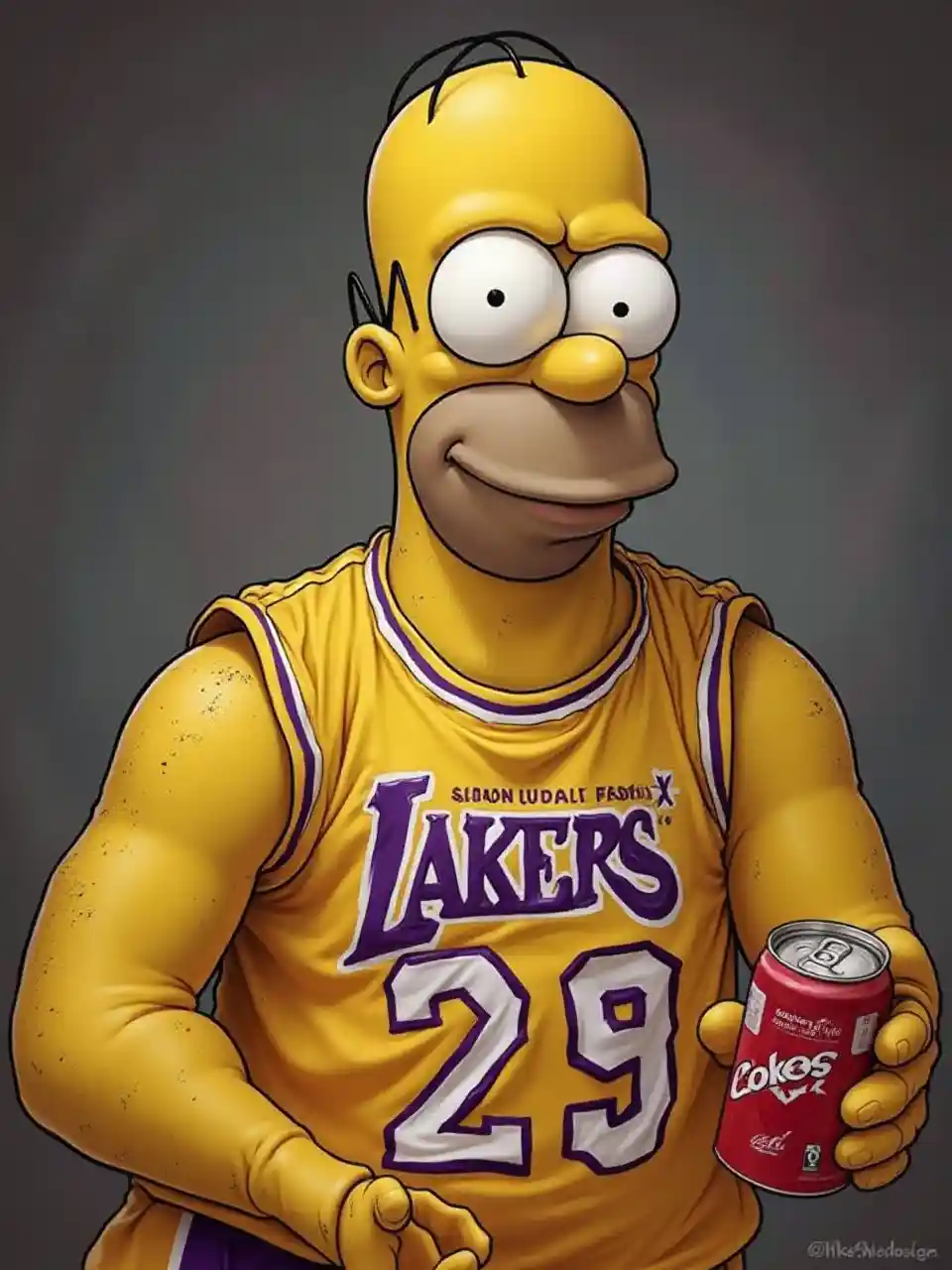 Homer Simpson Lakers Coke